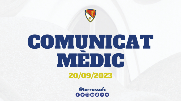 Comunicat mèdic del Terrassa FC, 20/09/2023