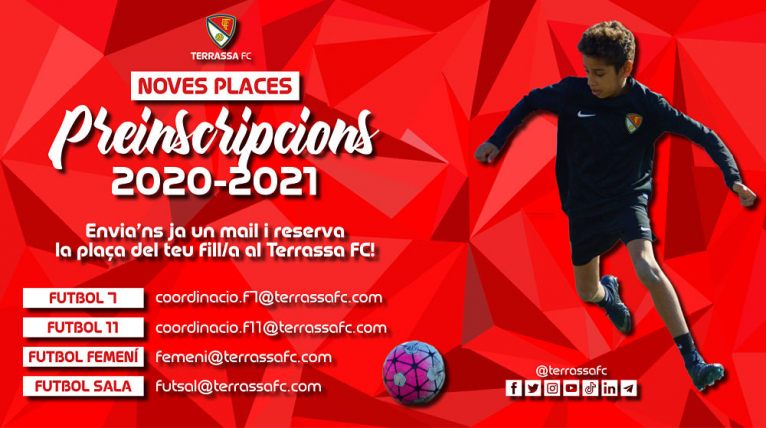 El Terrassa FC obre preinscripcions 2020-2021 per als nous jugadors