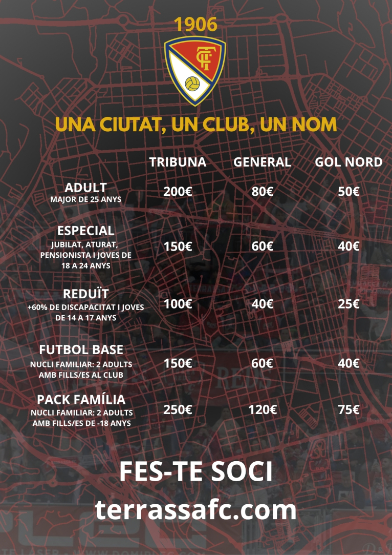Arrenca la campanya de socis del Terrassa FC 2026-27