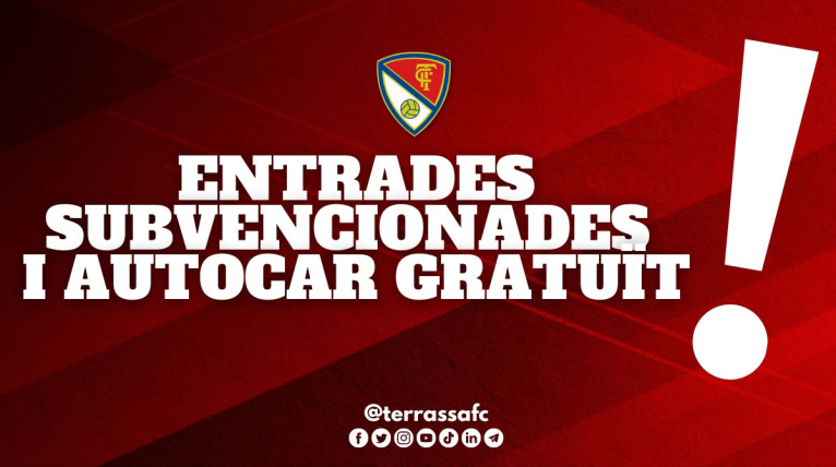 El Terrassa FC subvenciona 5 euros de l’entrada contra l’AE Prat i organitza un autocar gratuït