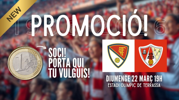 TORNA LA PROMO DE LES PROMOS: Fins a 2 entrades per 1&euro; cadascuna contra la UD Barbastro