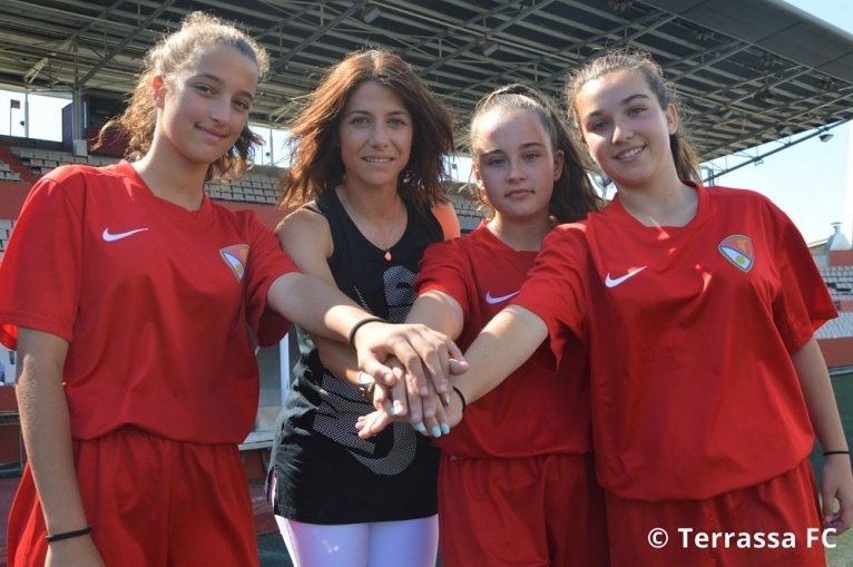Vicky Losada apadrina la presentació dels equips femenins del Terrassa FC