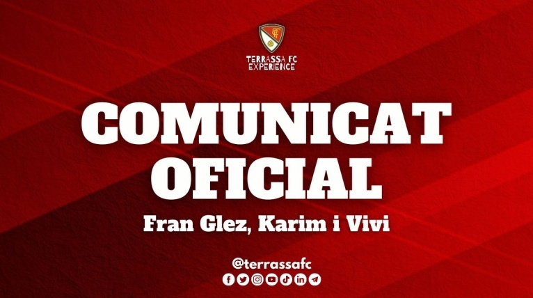 Fran Glez, Vivi i Karim causen baixa al Terrassa FC