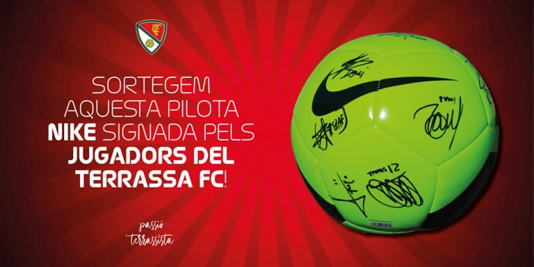 Sortegem a través de Facebook una pilota Nike signada pels jugadors del Terrassa FC!