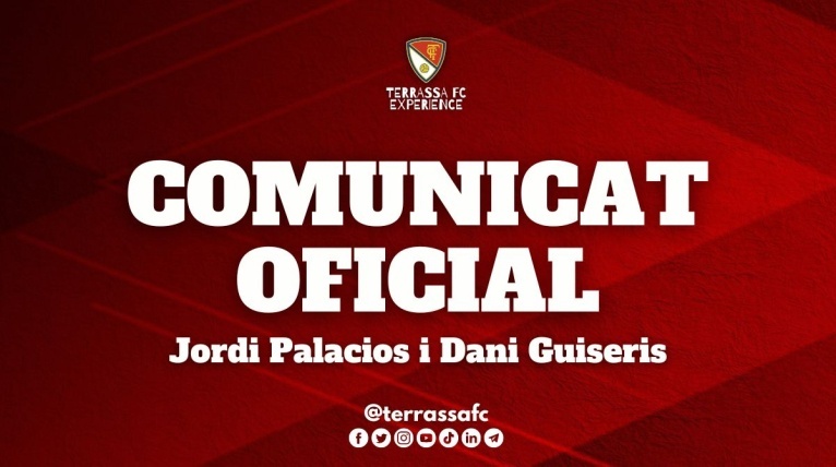 Jordi Palacios i Dani Guiseris, primers fitxatges del Terrassa FC 23/24