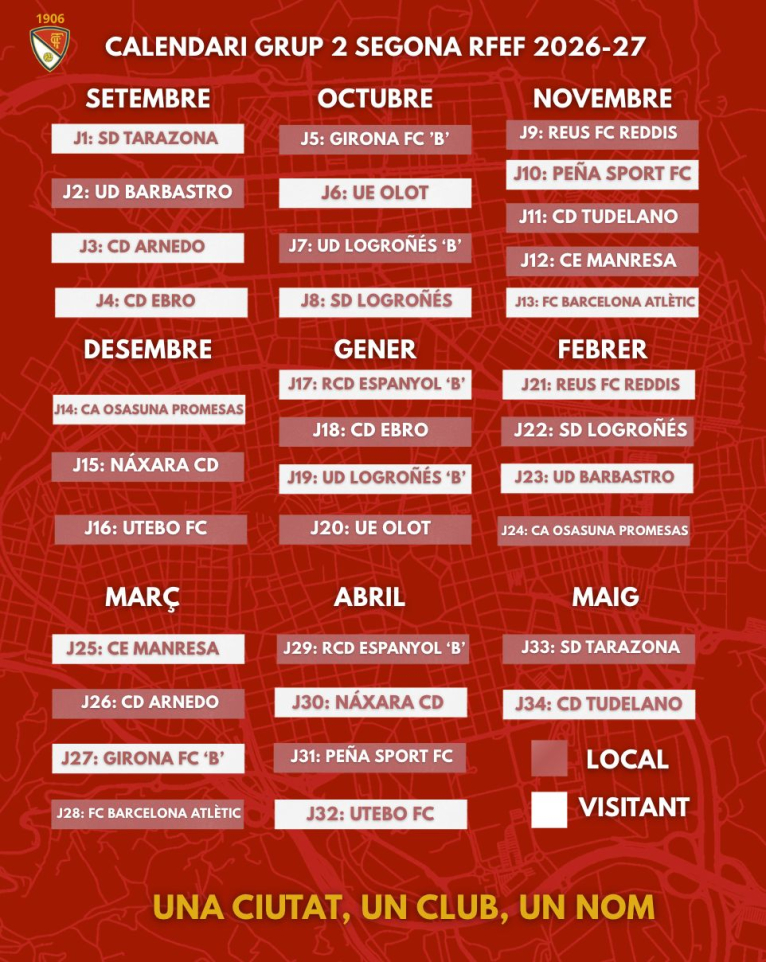 Definit el calendari per la temporada 2026/27