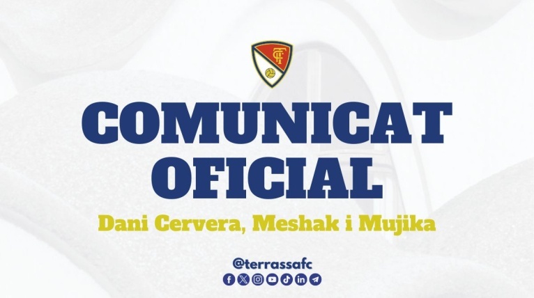 Comunicat oficial: Dani Cervera, Meshak i Mujika causen baixa