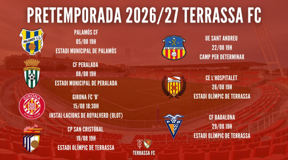El CF Badalona completa la pretemporada 2026/27 del Terrassa FC