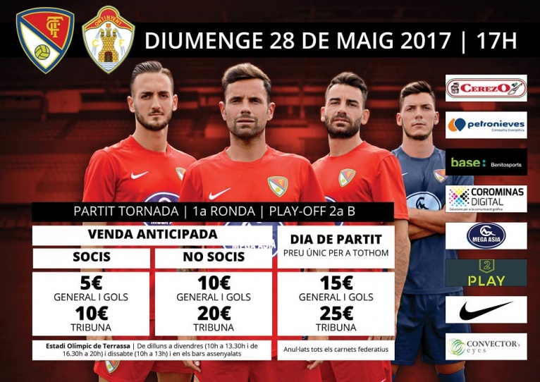 Dilluns 22 de maig arrenca la venda anticipada del Terrassa FC-Ontinyent CF